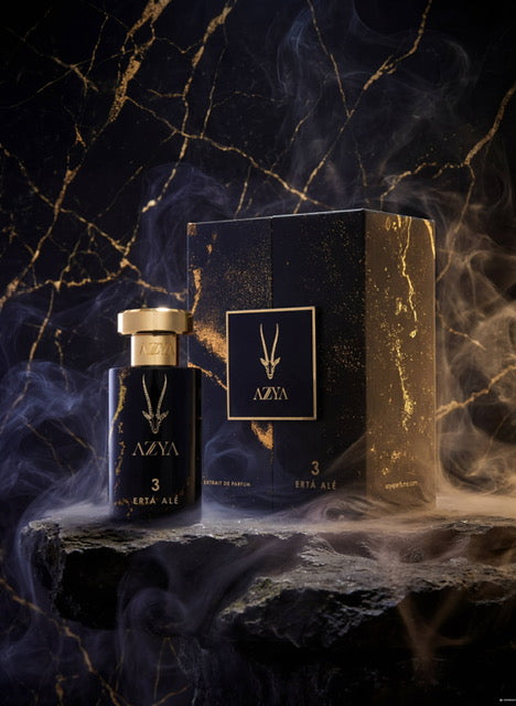 Ertá Alé 3 Azya Extrait de Parfum 100ml woody niche perfume bottle and gift box
